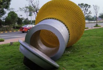 街道燈泡雕塑廠家 現代擺件 鏤空不銹鋼燈泡雕塑生產