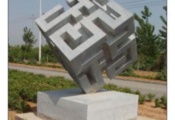 廣場(chǎng)二維碼雕塑廠家 抽象小品 現(xiàn)代不銹鋼二維碼雕塑制作