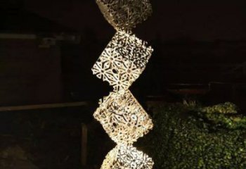 燈光幾何體雕塑廠家 創(chuàng)意小品 商業(yè)街不銹鋼幾何體雕塑廠