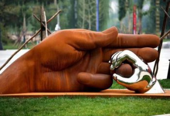 創意手勢雕塑廠家 公園小品 大型不銹鋼手勢雕塑廠