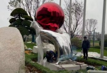創意紅日雕塑廠家 戶外小品 公園不銹鋼紅日雕塑廠