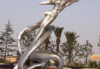 街道路標雕塑廠家 現代擺件 鏡面不銹鋼路標雕塑廠