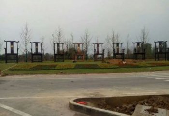 園林椅子雕塑廠家 創意小品 中式不銹鋼椅子雕塑廠