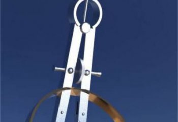 現代圓規雕塑廠家 大型別墅區擺件 創意不銹鋼圓規雕塑廠