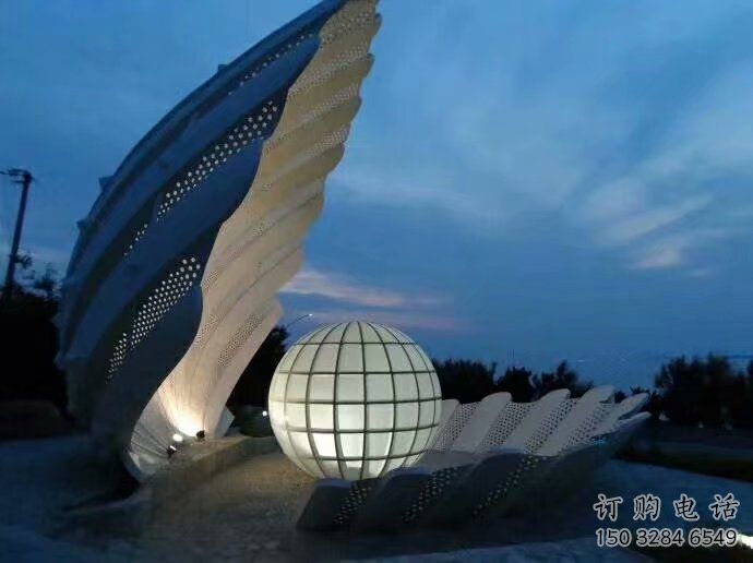 創意貝殼雕塑廠家 抽象小品 公園不銹鋼貝殼雕塑廠