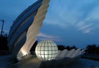 創(chuàng)意貝殼雕塑廠家 抽象小品 公園不銹鋼貝殼雕塑廠