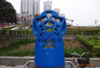 街頭臉譜雕塑廠家 大型別墅區擺件 鋼管不銹鋼臉譜雕塑廠