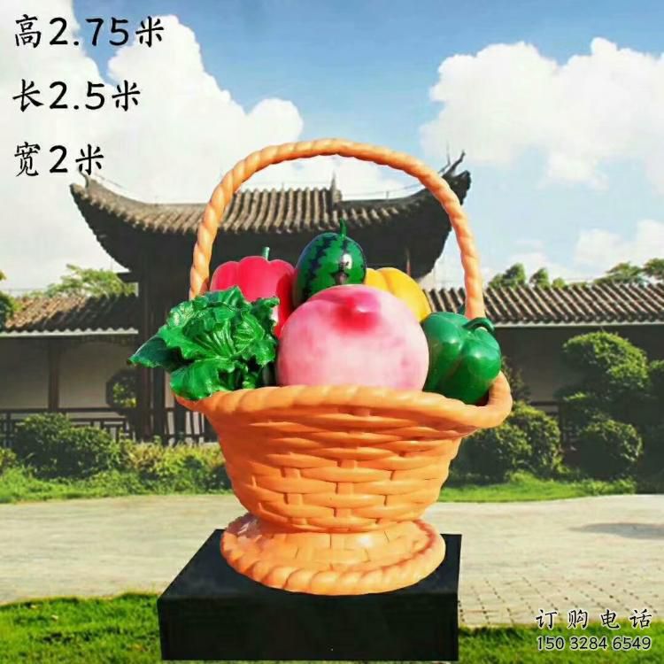 園林菜籃子雕塑廠家 廣場小品 中式不銹鋼菜籃子雕塑定制