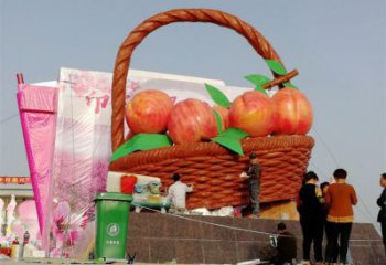 現(xiàn)代菜籃子雕塑廠家 大型別墅區(qū)擺件 烤漆不銹鋼菜籃子雕塑制作