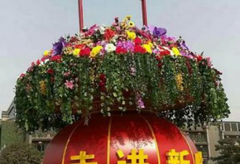 創意花籃雕塑廠家 戶外小品 公園不銹鋼花籃雕塑定做
