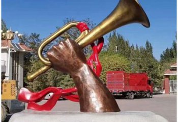 廣場喇叭雕塑廠家 黨建小品 現(xiàn)代不銹鋼喇叭雕塑制作