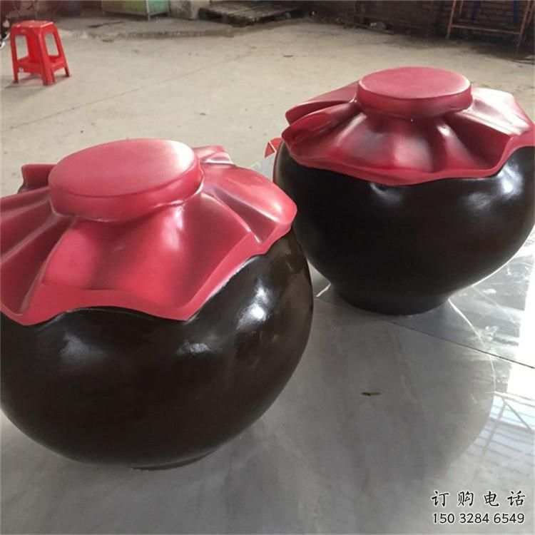 仿古酒壇雕塑廠家 抽象小品 房地產不銹鋼酒壇雕塑生產