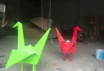 庭院千紙鶴雕塑廠家 創意小品 鍛造不銹鋼千紙鶴雕塑加工