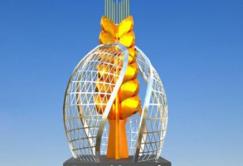 幾何麥子雕塑廠家 創意小品 歐式不銹鋼麥子雕塑廠