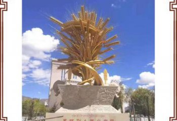 街道青稞雕塑廠家 現代擺件 烤漆不銹鋼青稞雕塑廠制作