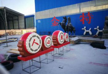 中式鑼鼓雕塑廠家 現代公園小品 生產制作不銹鋼鑼鼓雕塑