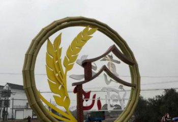 創意禾苗雕塑廠家 鏤空創意小品 公園不銹鋼禾苗雕塑廠