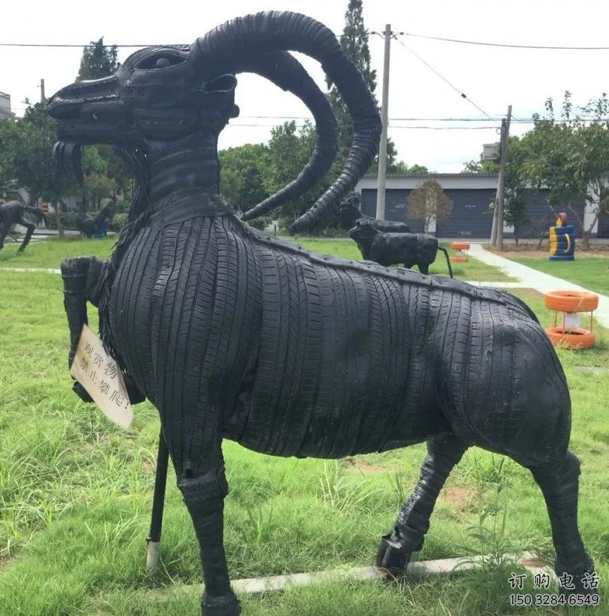 游樂場輪胎雕塑廠家 幼兒園擺件 噴漆輪胎雕塑廠