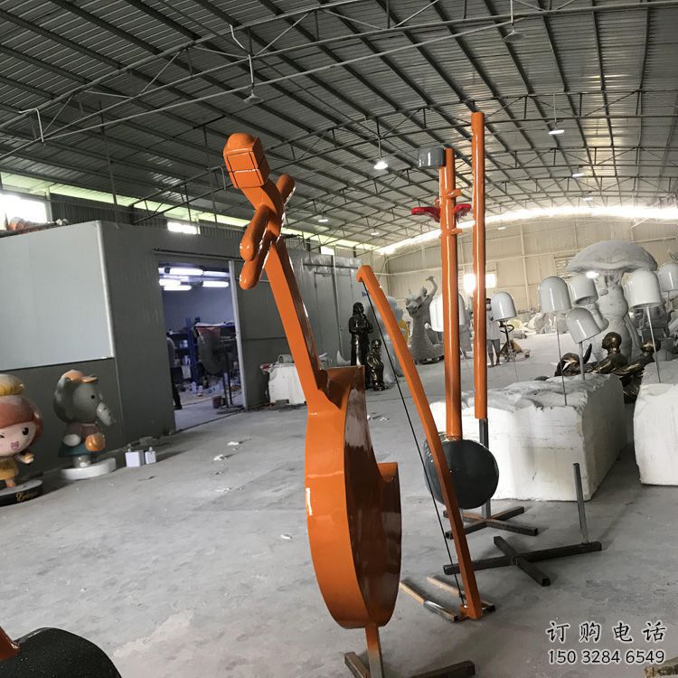 街頭二胡雕塑廠家 大型別墅區擺件 創意二胡雕塑廠