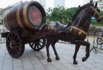 仿古酒桶雕塑廠家 公園小品 房地產酒桶雕塑廠