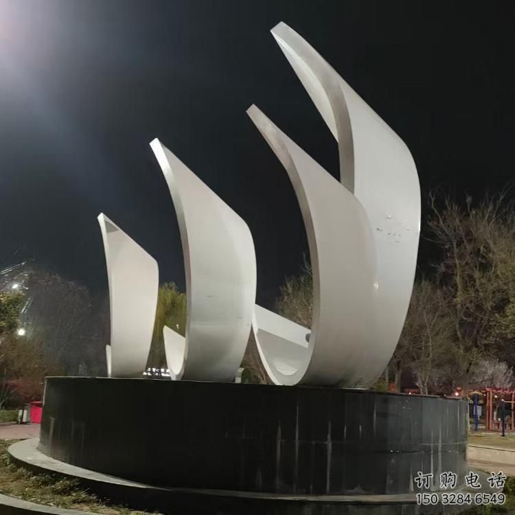 公園船帆雕塑廠家 戶外擺件 創(chuàng)意不銹鋼船帆雕塑廠