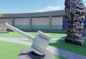 黨建錘子雕塑廠家 異形小品 大型不銹鋼錘子雕塑廠