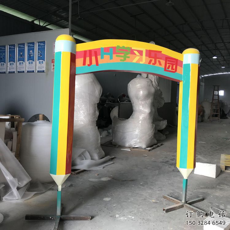 幾何鉛筆雕塑廠家 幼兒園小品 創意不銹鋼鉛筆雕塑加工廠