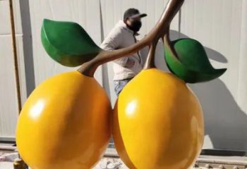 廣場枇杷雕塑廠家 仿真彩繪小品 大型不銹鋼枇杷雕塑廠