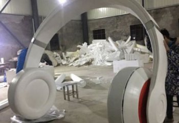 幾何耳麥雕塑廠家 創(chuàng)意小品 歐式不銹鋼耳麥雕塑廠