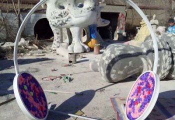 異形耳麥雕塑廠家 現(xiàn)代公園小品 廣場(chǎng)不銹鋼耳麥雕塑定制