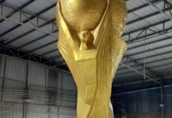 抽象獎杯雕塑廠家 創(chuàng)意小品 現(xiàn)代不銹鋼獎杯雕塑定做