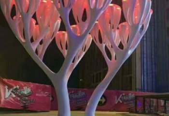 大型花傘雕塑廠家 鍛造發光小品 戶外不銹鋼花傘雕塑定做