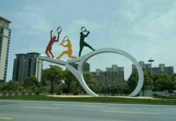 大型網(wǎng)球拍雕塑廠家 鍛造小品 抽象不銹鋼網(wǎng)球拍雕塑廠