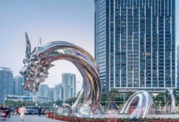 異形龍頭雕塑廠家 現(xiàn)代公園小品 廣場(chǎng)不銹鋼龍頭雕塑廠