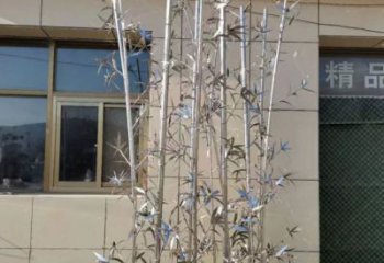 鏡面竹子雕塑廠家 烤漆大型擺件 現代不銹鋼竹子雕塑廠