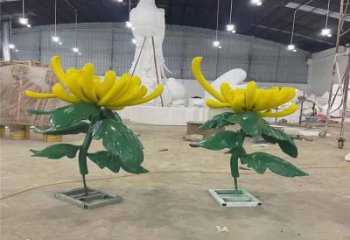 仿古菊花雕塑廠家 草地小品 房地產(chǎn)不銹鋼菊花雕塑廠