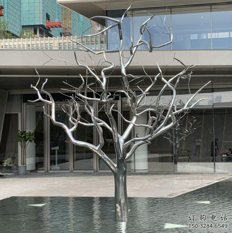 異形枯樹雕塑廠家 現代公園小品 創意不銹鋼枯樹雕塑廠