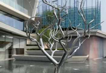 抽象枯樹枝雕塑廠家 房地產(chǎn)小品 戶外不銹鋼枯樹枝雕塑廠