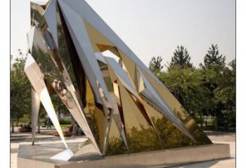 鏡面竹子雕塑廠家 大型擺件 現代不銹鋼竹子雕塑廠