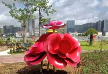 抽象玫瑰花雕塑廠家 烤漆小品 戶(hù)外不銹鋼玫瑰花雕塑工廠