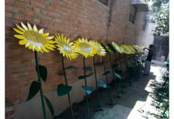 抽象向日葵雕塑廠家 現代小品 戶外不銹鋼向日葵雕塑廠
