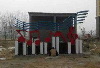 音樂樂符雕塑廠家 烤漆擺件 戶外不銹鋼樂符雕塑制作