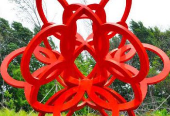 烤漆花環雕塑廠家 公園小品 戶外不銹鋼花環雕塑廠