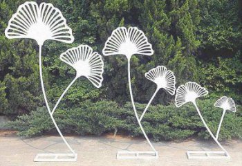 大型銀杏葉雕塑廠家 鍛造小品 抽象不銹鋼銀杏葉雕塑廠