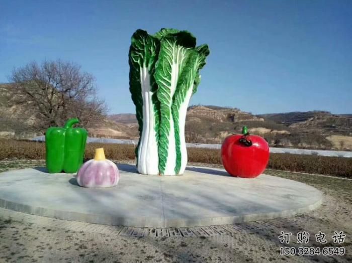 戶外大白菜雕塑廠家 噴漆小品 創意不銹鋼大白菜雕塑價格