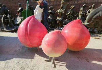 公園桃子雕塑廠家 戶外擺件 創意桃子雕塑廠