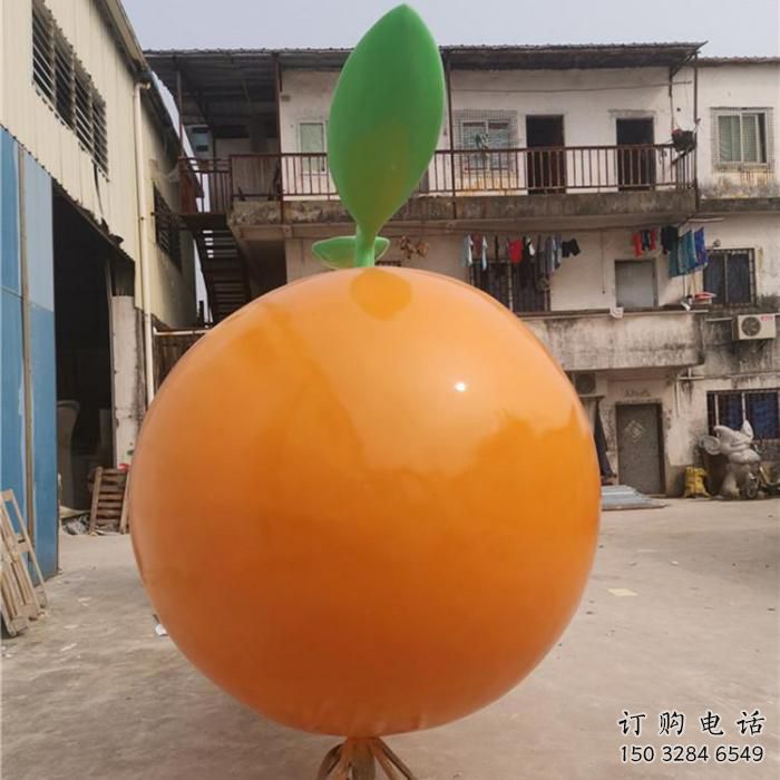 抽象橘子雕塑廠家 街頭小品 戶(hù)外彩繪橘子雕塑廠