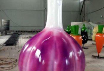 抽象大蒜雕塑廠家 仿真彩繪小品 廣場大蒜雕塑廠