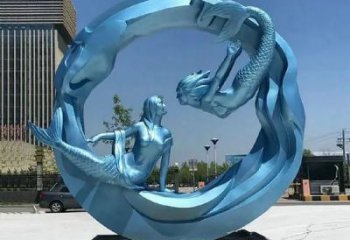 烤漆美人魚(yú)雕塑廠家 公園體育小品 大型不銹鋼美人魚(yú)雕塑價(jià)格