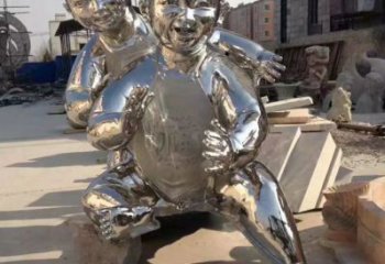 廣場小孩雕塑廠家 風景區小品 鏡面不銹鋼小孩雕塑廠